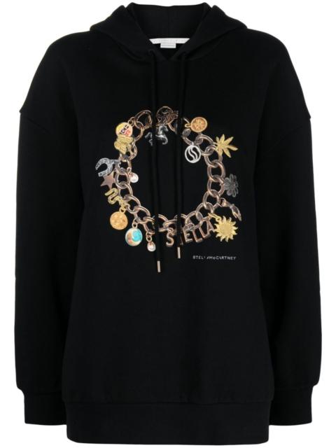 bracelet-print cotton hoodie