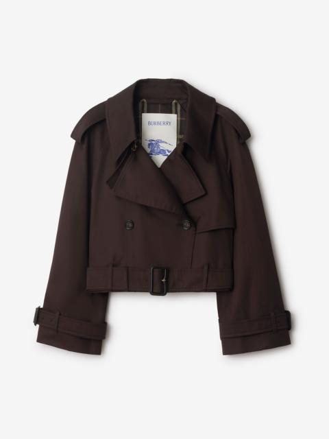 Cropped Gabardine Trench Jacket