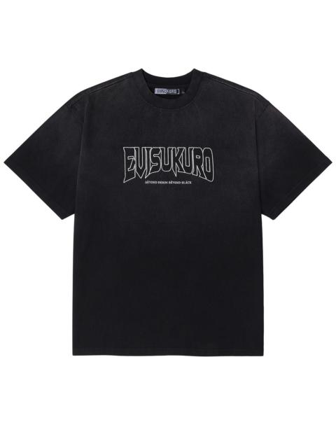 EVISUKURO Waffle Embroidery and Spray Dye Relax Fit T-shirt