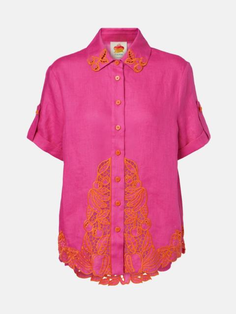 Broderie anglaise linen shirt