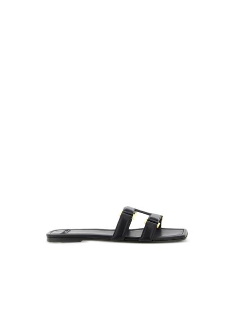 logo leather sandals
