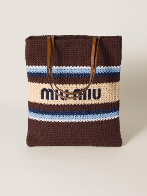 Raffia-effect woven tote bag