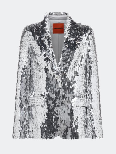 Leon Sequin Blazer In Satellite Silver