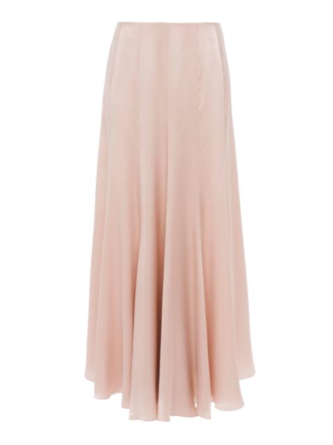 Washed Silk Satin Maxi Skirt pink