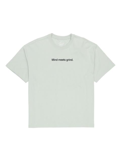 Men's Nike Loose Pattern Cartoon Printing Round Neck Casual Loose Short Sleeve Aqua Blue T-Shirt DQ1