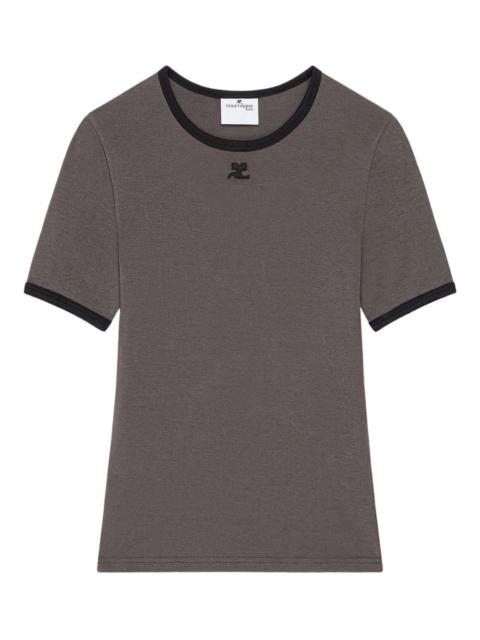 contrast-trim cotton T-shirt