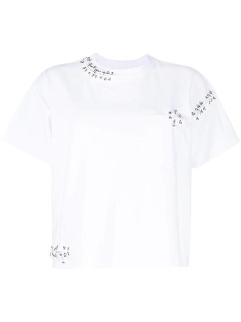 piercing crew-neck cotton T-shirt