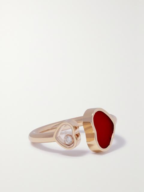Happy 18-karat Rose Gold, Carnelian And Diamond Ring