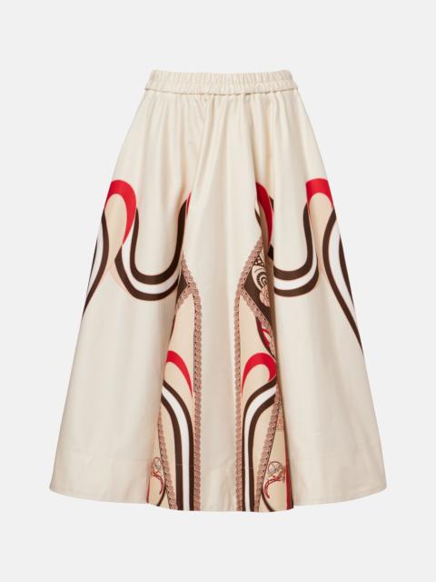 Ballerina cotton gabardine midi skirt