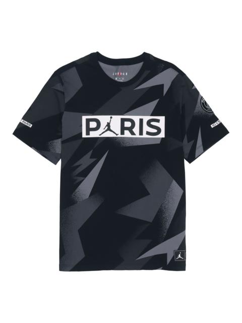 Air Jordan Paris Saint-Germain Pattern Short Sleeve 'Black Grey' BQ8387-010