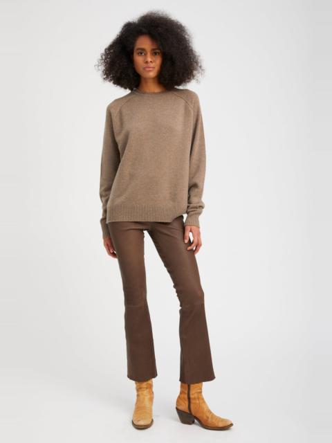 TRUFFLE LEATHER ANKLE FLARE