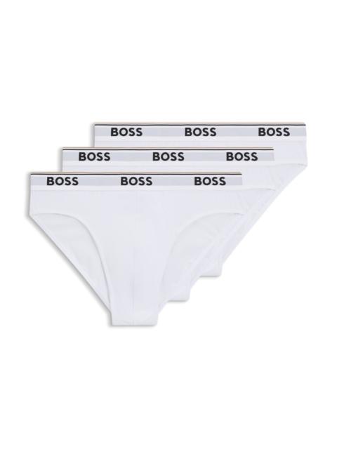 THREE-PACK OF STRETCH-COTTON BRIEFS WITH LOGO WAISTBANDS