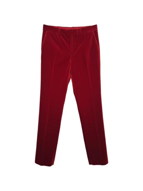 velvet-texture trousers
