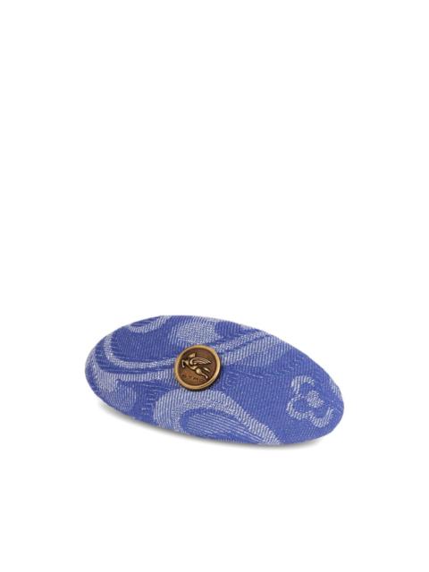 jacquard denim hair clip