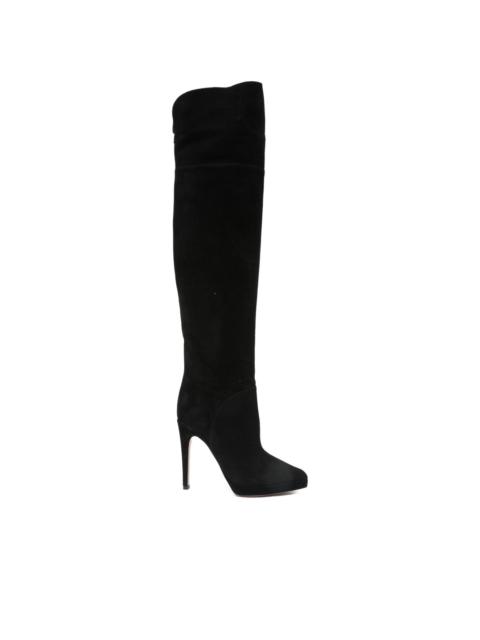 100mm suede knee-high stiletto boots
