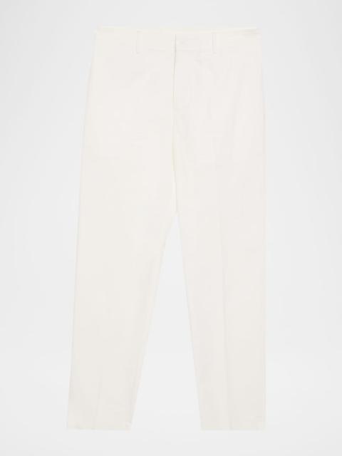 Men & apos;s Cotton and Silk Flat Front Trousers