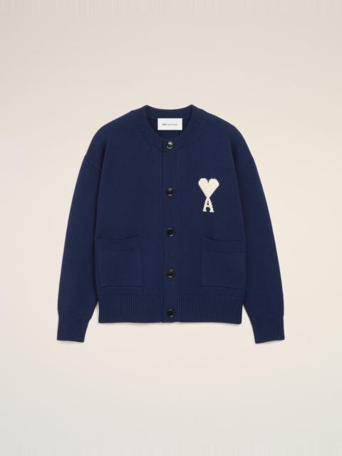 BLUE WOOL CREWNECK AMI DE COEUR CARDIGAN