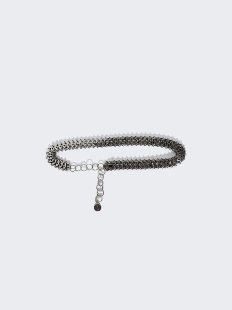 Coin Link Belt Dark Brown And Silver