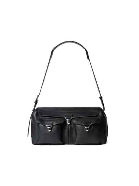 leather flap shoulder bag