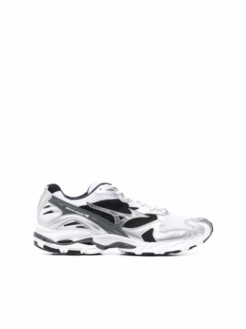 panelled lace-up trainers