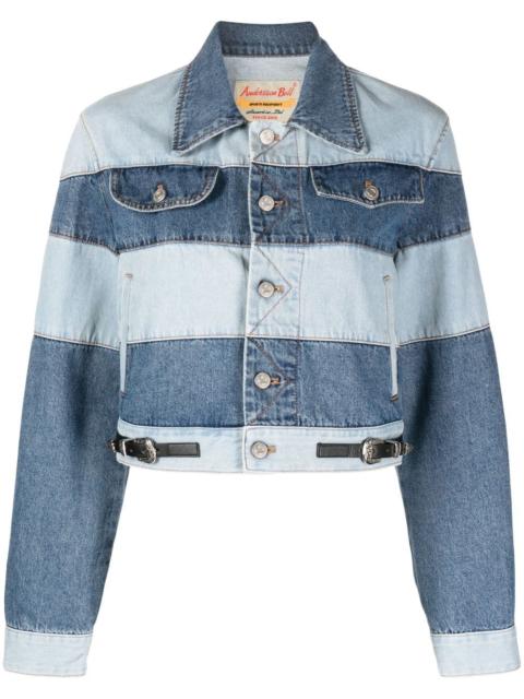 Mahina patchwork-striped denim jacket