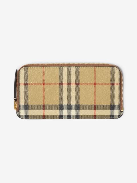 Large Check Zip Card Case