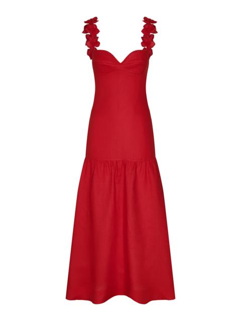 Ser Arte Linen Maxi Dress red