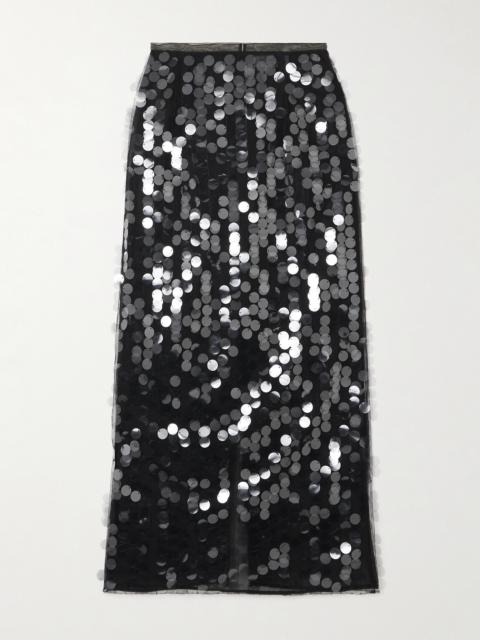 Dia Embellished Tulle Midi Skirt