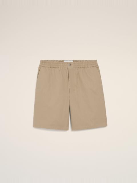 BEIGE COTTON ELASTICATED WAIST AMI DE COEUR SHORTS
