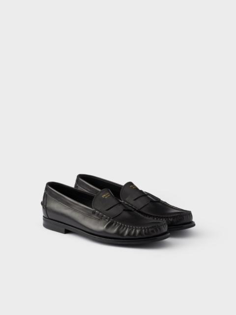 Antiqued leather loafers