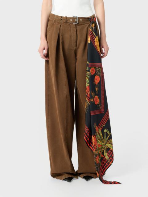 VISCOSE TWILL FOULARD WITH LOGO PRINT