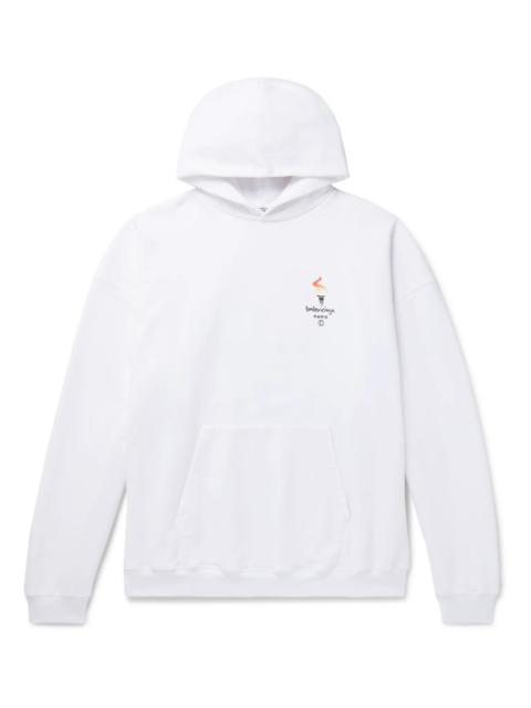 Oversized Logo-Embroidered Loopback Cotton-Jersey Hoodie