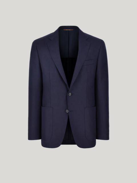 KEI UNLINED NAVY MODERN-FIT JACKET IN PURE IMPECCABILE WOOL