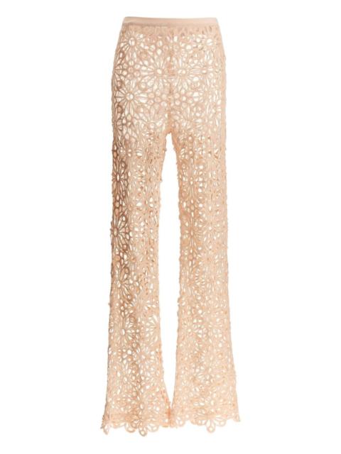 floral-croochet trousers