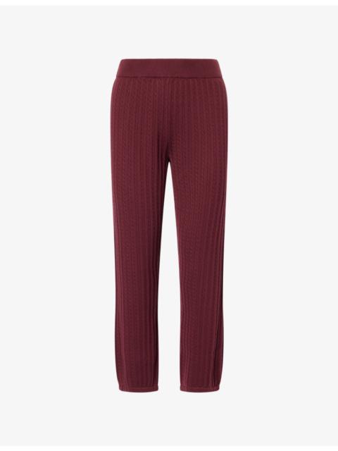Cable-Knit Straight-Leg Cotton And Cashmere Trousers
