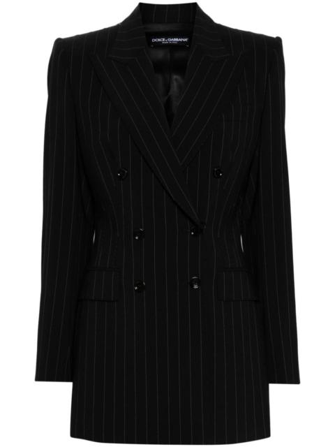 pinstripe-pattern blazer