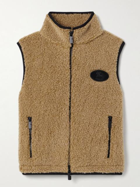 Appliquéd fleece vest Sand