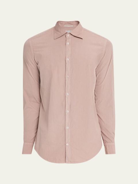 Men's Genova Stripe Cotton Button-Down Shirt