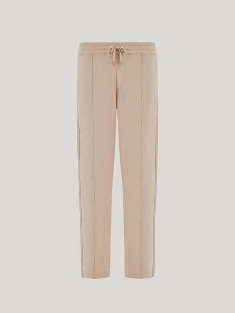 BEIGE COTTON BLEND JOGGERS WITH SIDE BAND
