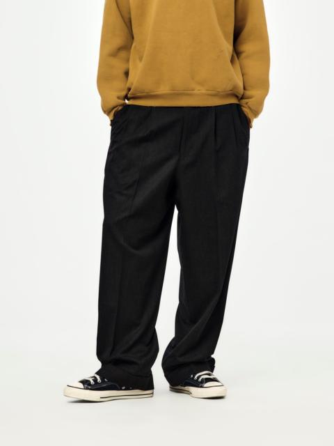 WOOL WIDE TAPERED TROUSERS (CHARCOAL) (SIS)