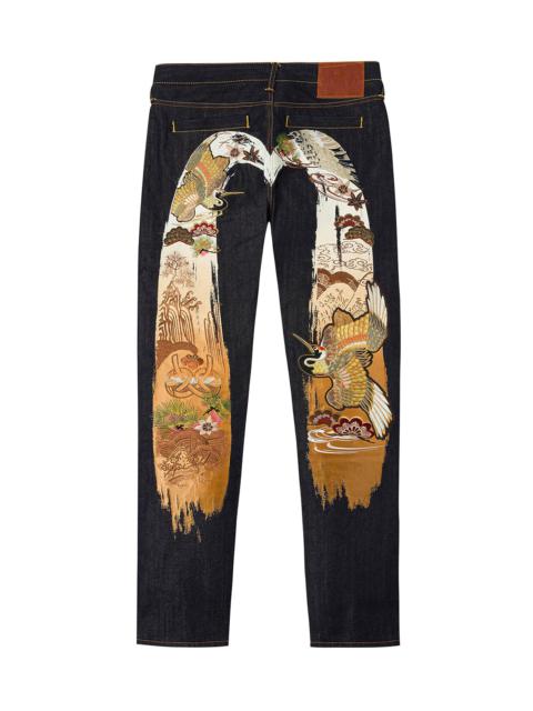 Grateful Crane Daicock Print Taper Jeans