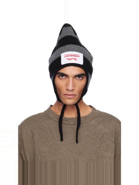 Black & Gray Spike Bonnet Beanie