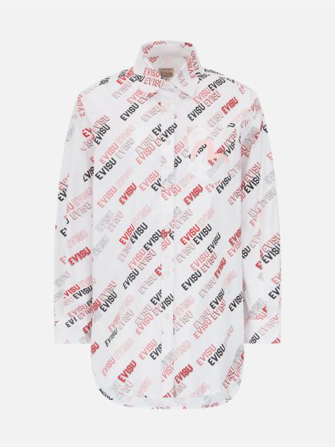 Allover Logo Print Shirt Dress