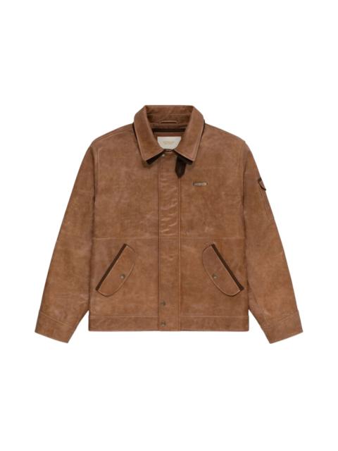 Aime Leon Dore Leather Aviator Jacket Brown