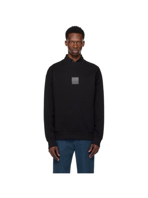 Black Cotton Terry Split Logo Sweatshirt