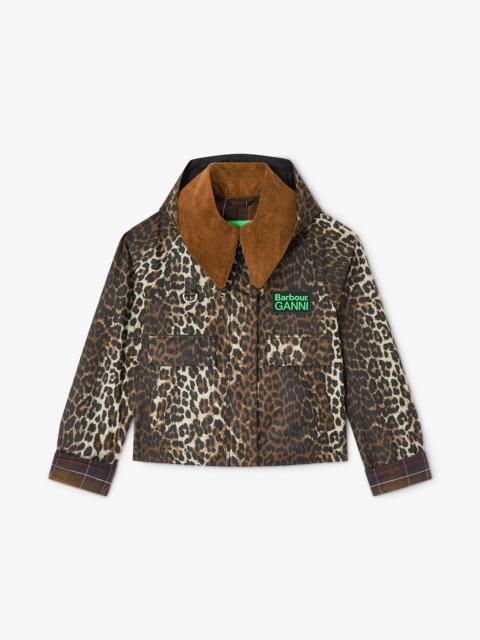 SHORT WAX JACKET IN LEOPARD