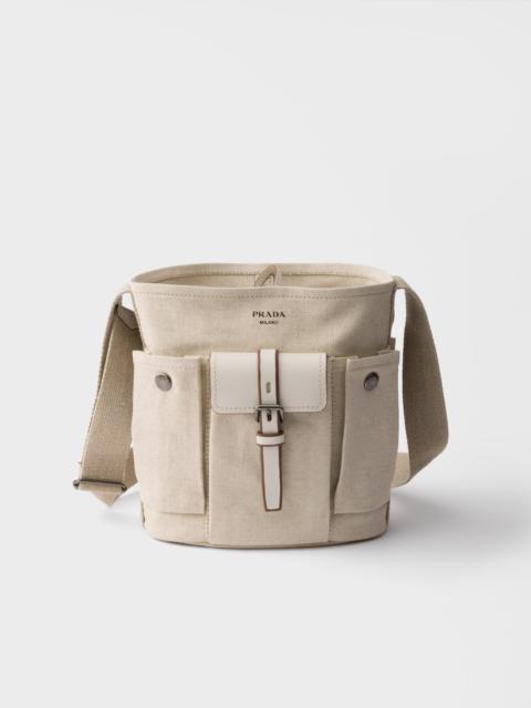 Prada Route mini canvas and leather bucket bag