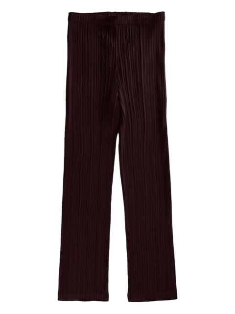 pleated straight-leg trousers