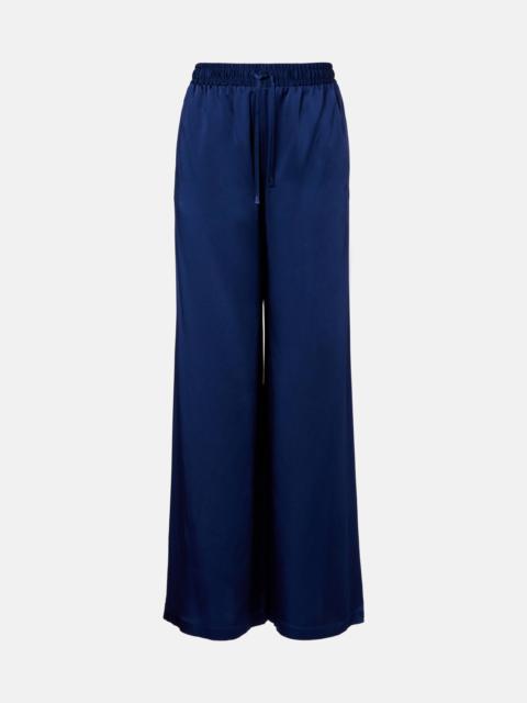 Satin wide-leg pants