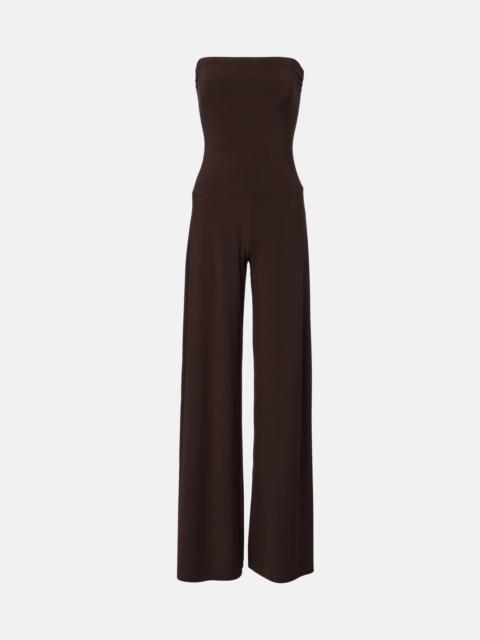 Strapless jersey jumpsuit